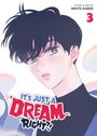 Text: "IT'S JUST A DREAM... RIGHT?!" Eine Illustration zeigt einen jungen Mann mit dunklem Haar und nachdenklichem Ausdruck.