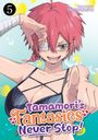 Titel: "Tamamori's Fantasies Never Stop!" in verspielter Schrift. Illustration: Figur mit rotem Haar, Augenklappe, lächelt frech.