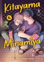 "Kitayama & Minamiya Volume Three" steht groß. Zwei Figuren, die sich nahe sind, halten Wunderkerzen.