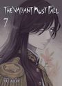 „THE VALIANT MUST FALL 7“, Illustration einer Person in Uniform mit langen Haaren, im Hintergrund Blumen.