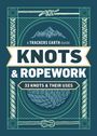 „Knots & Ropework“: 33 Knoten. Oben Berge, Seilknoten; alles in einem grafischen Rahmen.