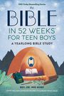 "USA Today Bestselling Series: The Bible in 52 Weeks for Teen Boys" zeigt ein Zelt mit Buch und Laterne.
