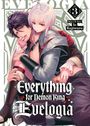 "Everything for Demon King Evelogia" Vol. 3, Story & Art: Io Kajiwara. Zwei Figuren in enger Umarmung.
