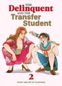 „The Delinquent and the Transfer Student“ steht oben. Zwei Figuren hocken; die eine hält einen verzierten Baseballschläger.