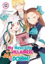 "My Next Life as a Villainess: All Routes Lead to Doom!" Drei fröhliche, bunt gekleidete Figuren mit Büchern.