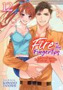 Eine Illustration: „Fire in His Fingertips.“ Ein Mann hält eine Frau auf dem Arm, beide lächeln.
