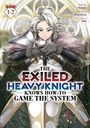 Text: "Manga 1-2. The Exiled Heavy Knight Knows How to Game the System." Ein Ritter mit weißem Haar und Rüstung hält ein Schwert.