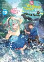 "The Weakest Tamer Began a Journey to Pick Up Trash" ist in bunter Schrift zu sehen. Ein Mädchen mit türkisfarbenem Haar spielt im Wasser.