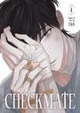 "CHECKMATE", "4", "Story & Art by TAN". Illustration eines nachdenklichen Jungen mit verbundenen Händen und intensivem Blick.