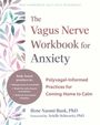 „The Vagus Nerve Workbook for Anxiety“; Techniken zur Angstbewältigung, mit Illustrationen von Blättern links.