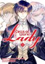 „Cells at Work! Lady 3“ steht im Vordergrund. Eine elegante Figur im Anzug mit Brille hält das Logo.