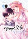 „Don't Tempt Me, VP!“ und „Kana Nakatsuki 5“. Ein lächelndes Paar in festlicher Kleidung mit Blumen. Manga-Stil.