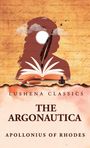 LUSHENA CLASSICS: THE ARGONAUTICA von Apollonius of Rhodes. Silhouette, Feder, offenes Buch, Vögel im Himmel.
