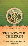 Cover des Buches "The Box-Car Children" von Gertrude Chandler Warner, mit Kompass-Illustration.