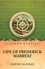 LUSHENA CLASSICS oben. LIFE OF FREDERICK MARRYAT in der Mitte, DAVID HANNAY unten. Illustration: Kompass über Berglandschaft.