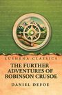 Lushena Classics: The Further Adventures of Robinson Crusoe - Daniel Defoe. Illustration eines Steuerrads vor Bergen.