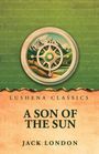 Text: "Lushena Classics, A Son of the Sun, Jack London." Illustration eines Kompasses vor Berglandschaft.