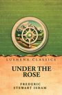 "LUSHENA CLASSICS, UNDER THE ROSE, FREDERIC STEWART ISHAM" - Illustration: Kompass über Landschaft mit Bergen.