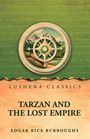 Lushena Classics, TARZAN AND THE LOST EMPIRE, Edgar Rice Burroughs. Illustration mit Kompass und Berglandschaft.