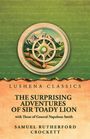Texte: „Lushena Classics“, „The Surprising Adventures of Sir Toady Lion“, „Samuel Rutherford Crockett“. Illustration: Kompass vor Berglandschaft.
