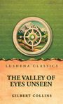 Text: "Lushena Classics, The Valley of Eyes Unseen, Gilbert Collins." Illustration eines Kompasses vor Berglandschaft.