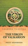 "LUSHENA CLASSICS: THE VIRGIN OF VALKARION, POUL ANDERSON. Illustration eines Kompasses vor Bergen."