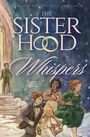 „The Sisterhood of Whispers“ steht in großen Buchstaben. Darunter Antiquitäten: eine Uhr, Flasche und Amulett auf lila Stoff.
