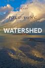 "WATERSHED" Essays von Joel Long. Ein offener Himmel mit dramatischen Wolken über einer spiegelnden Wasserfläche.