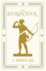 „The Stolen Idol“, C. Warde Lee; Goldene Figurenillustration mit Bogen; Verzierte Ränder im keltischen Stil.