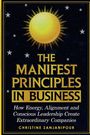 "THE MANIFEST PRINCIPLES IN BUSINESS" steht in großen Buchstaben. Im Hintergrund eine stilisierte Sonne und Sterne.