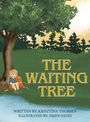 "The Waiting Tree" steht in großer Schrift. Ein Junge sitzt mit einem Hund unter einem Baum, daneben ein Bach.