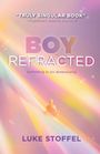 "BOY REFRACTED", "{unfolding in six dimensions}", "LUKE STOFFEL". Farbenfrohes, meditatives Design, Person im Lotussitz.