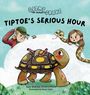 "TIPTOE'S SERIOUS HOUR". Eine Illustration mit Schildkröte, Schlange und zwei Kindern auf einer Wiese.