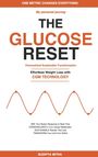 "THE GLUCOSE RESET: Effortless Weight Loss with CGM TECHNOLOGY", in großen Lettern, mit wellenartiger Grafik darunter.
