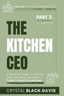 Buchtitel: "The Kitchen CEO". Grünes Cover mit Zeichnung kleiner Geschäfte und eines Marmeladenglases.
