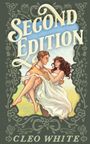 "Second Edition" oben, "Cleo White" unten. Illustration: Mann trägt Frau in weißem Kleid. Florale Muster an den Rändern.