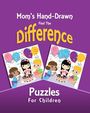 "Mom's Hand-Drawn Find The Difference - Puzzles For Children." Zwei Kinderbilder mit Luftballons und Torte auf lila Hintergrund.