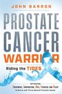„PROSTATE CANCER WARRIOR: Riding the TIDES“ in großen Lettern. Weiter unten ein blaues Band und spritzendes Wasser.