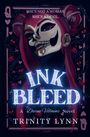 Texte: "SHE'S NOT A WOMAN. SHE'S A DEVIL. INK BLEED. A Divine Villains Novel. TRINITY LYNN." 
Illustration: Frau mit Skelettgesicht und rosa Haaren.