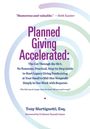 Zitat: "Humorous and valuable." Großtext: "Planned Giving Accelerated." Bunter Bogen im Hintergrund.