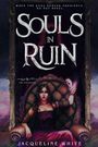 "Souls in Ruin" oben, darunter Frau in opulenten Kleidern auf einem Thron, umgeben von einem verzierten Rahmen.