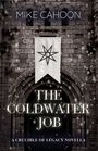 "Mike Cahoon", "The Coldwater Job", "A Crucible of Legacy Novella". Banner mit Sternsymbol, alte Steinmauer, Schnee.